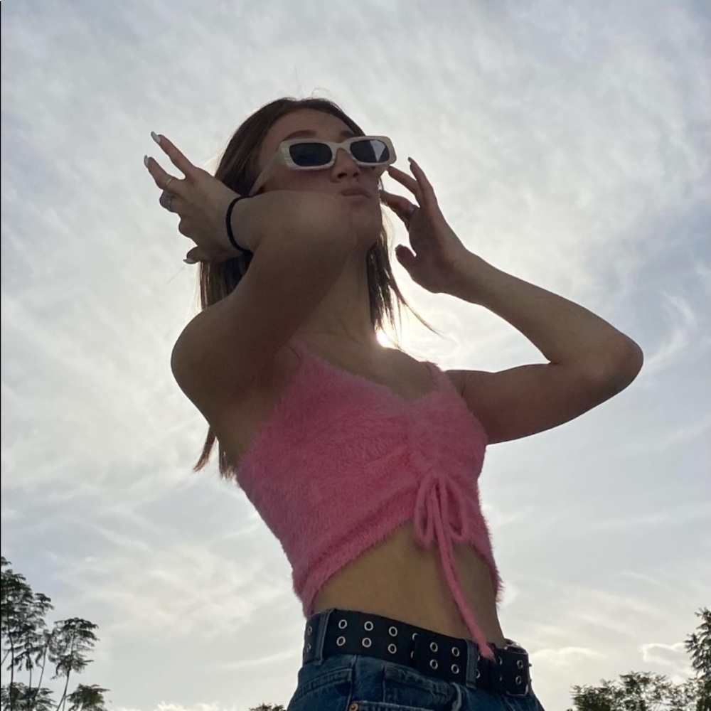 Fuzzy Pink Faux Fur Tank Top